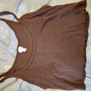 Brown Sleeveless Top